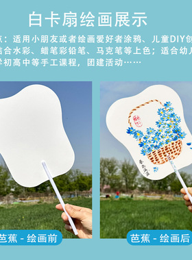 古风空白团扇DIY绘画手工多形状