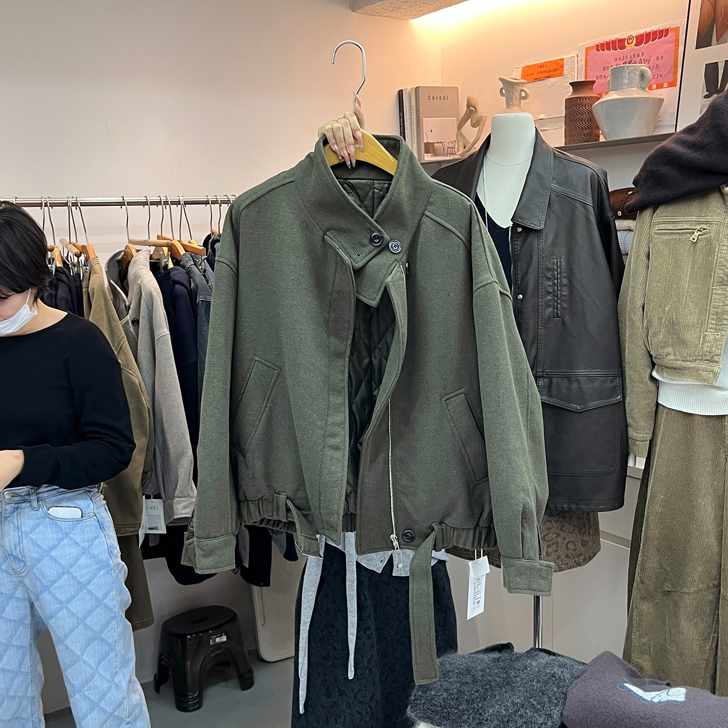 夹棉风衣外套女复古宽松工装夹克