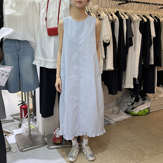 十三行2025新款高智感背心连衣裙女韩系高级感木耳花边圆领衬衫裙