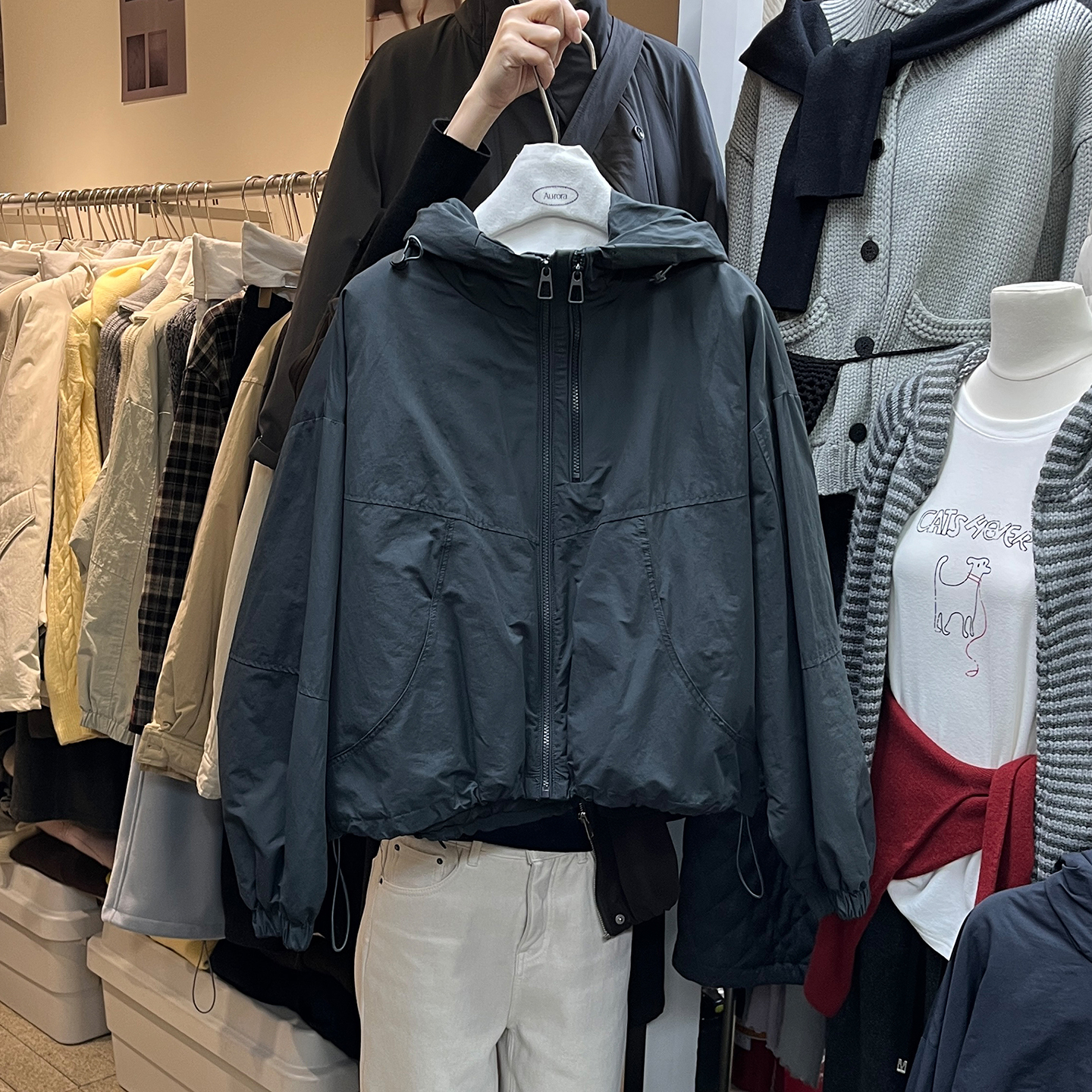 连帽夹棉宽松显瘦休闲防风外套