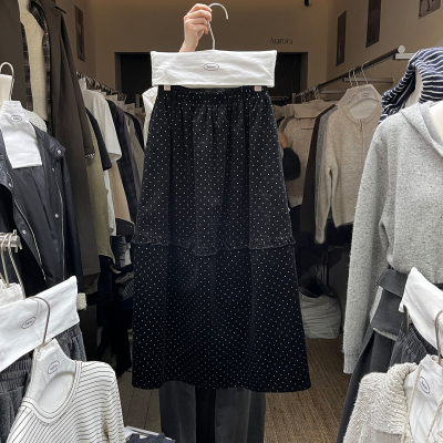 早秋穿搭波点梨形伯克利裙子