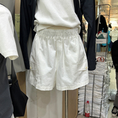 新款 复古白色工装 短裤 短热裤 十三行女装 女夏天宽松休闲阔腿裤 美式