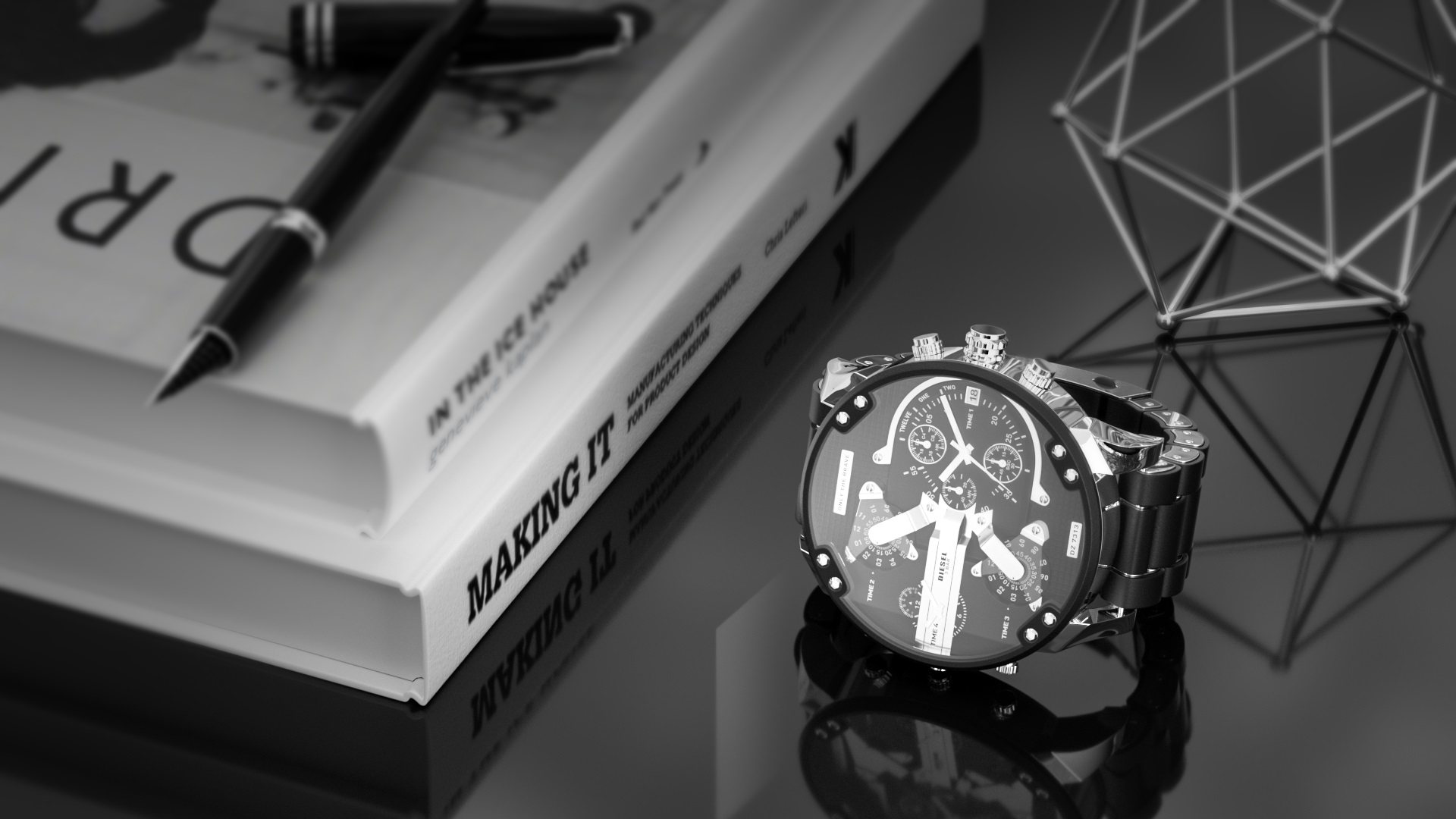 【17-机械手表】C4D工程OC渲染3D模型素材设计场景灯光贴图材质齐