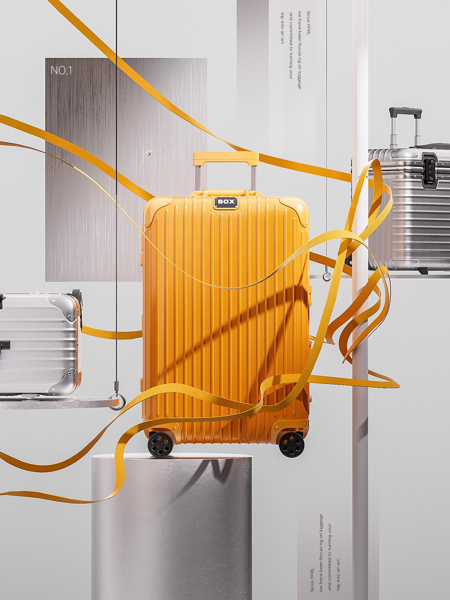 【509-超现实旅行箱海报】c4d工程oc材质渲染3d模型素材源文件