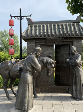 友情民俗文化商业风街景主题雕塑