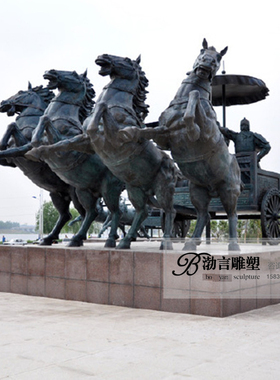 古代玻璃钢历史人物雕像马拉车