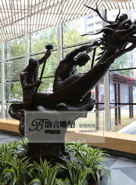 大型赛龙舟运动风人物雕塑定制