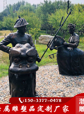 踩高跷雕塑民俗文化主题商业街