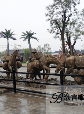 园林茶马古道主题人物玻璃钢树脂