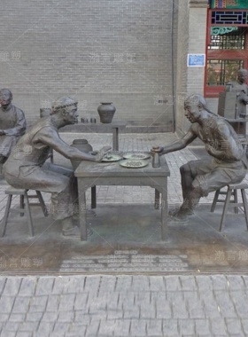 玻璃钢商业街酒文化人物雕塑定制