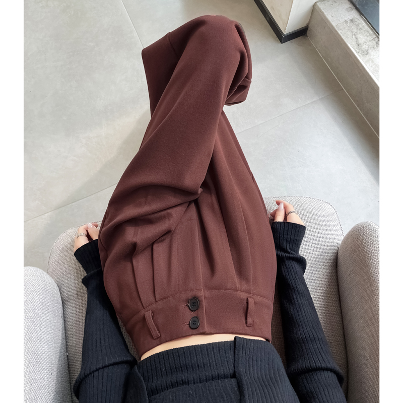 安可拉红毛呢阔腿裤女秋冬季