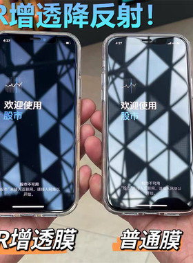 AR增透降反射适用iPhone17 Air电镀钢化膜iPhone 16 15 14 13 12 11 Pro Max苹果XR抗反射指纹手机防反光Plus