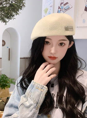 一帽两戴秋冬保暖贝雷帽女