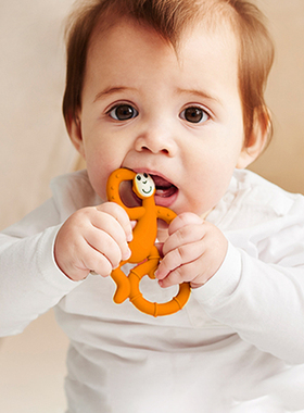 英国MatchstickMonkey火柴猴牙胶安抚咬胶婴儿磨牙棒防吃手跳舞猴