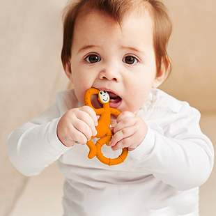 英国MatchstickMonkey火柴猴牙胶安抚咬胶婴儿磨牙棒防吃手跳舞猴