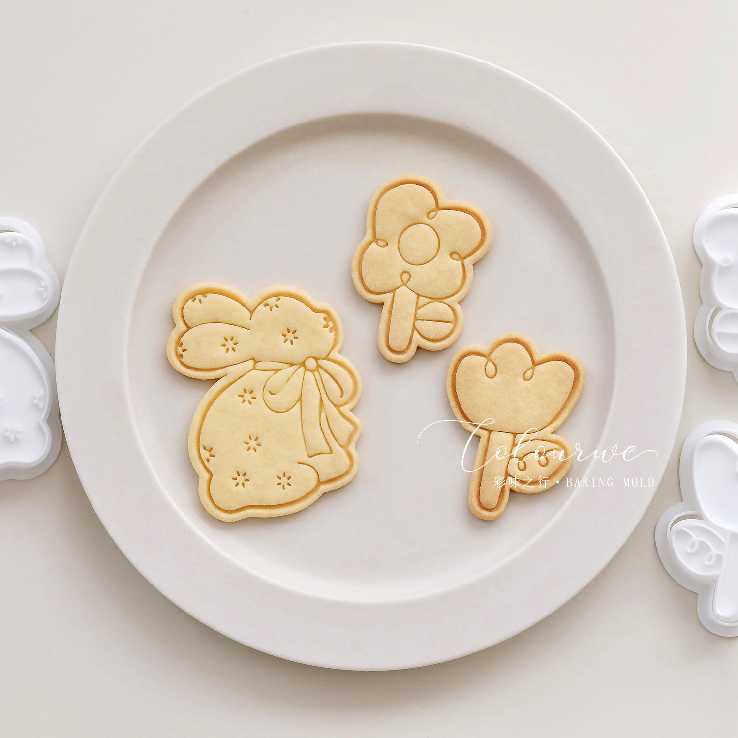 复活节小兔子宠物零食工具  北欧风田园花兔饼干模具花朵辅食工具