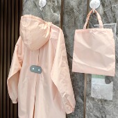 2026夏季 新简约纯色雨衣可配亲子幼儿园学生大童成人轻薄速干雨披