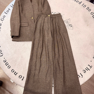 含70羊毛 套装 A951 阔腿西裤 阅悦极简西服外套羊毛外套