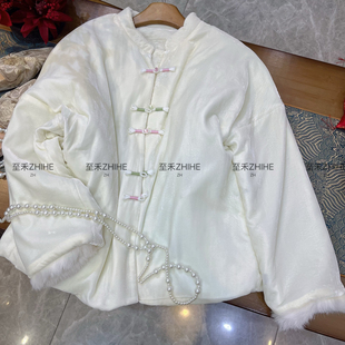 YS2 含100水貂毛 真丝丝绒夹棉短外套 阅悦牌老钱新中式