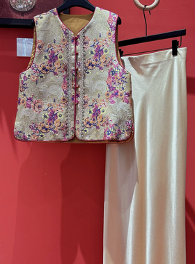 阅悦26年早春新中式优雅气质国风刺绣马甲YS1-xx7769