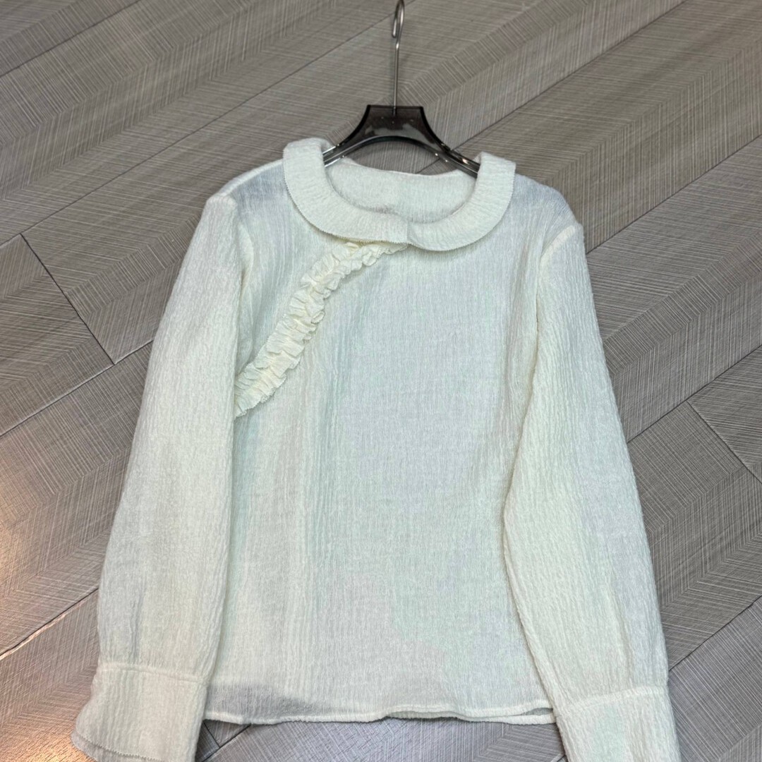 阅悦斜襟羊毛双色上衣时尚气质减龄小衫(含65羊毛)YS107-G336