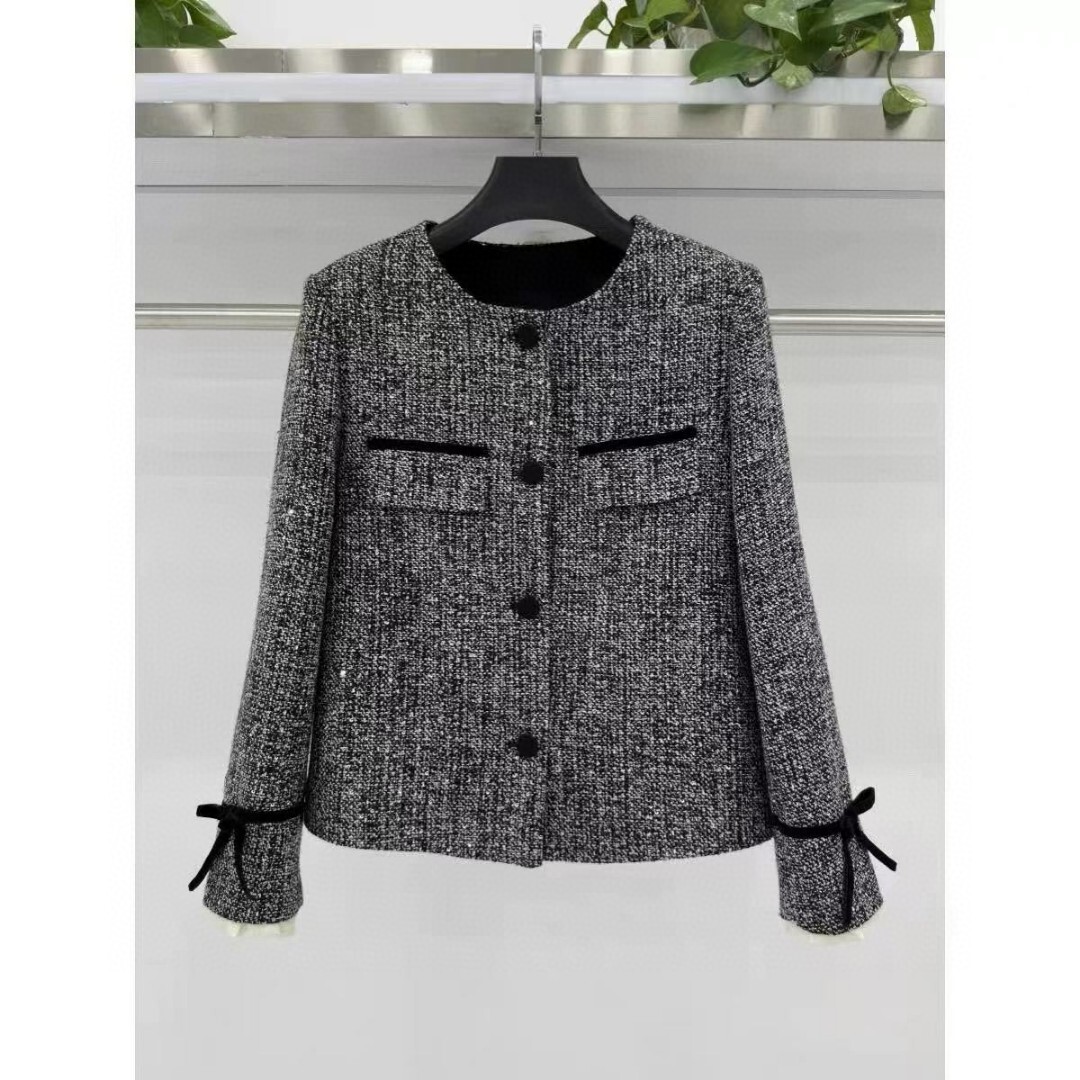 阅悦小香风外套减龄荷叶边袖口设计短外套(含13羊毛)YS1-G808