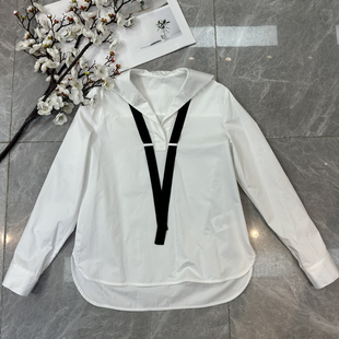 B12 YS122 阅悦26年早春高密棉府绸海军领小衫 配领带