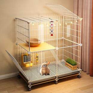 兔子笼子专用侏儒兔养观赏物大号兔窝屋自动清粪室内透明小宠别墅