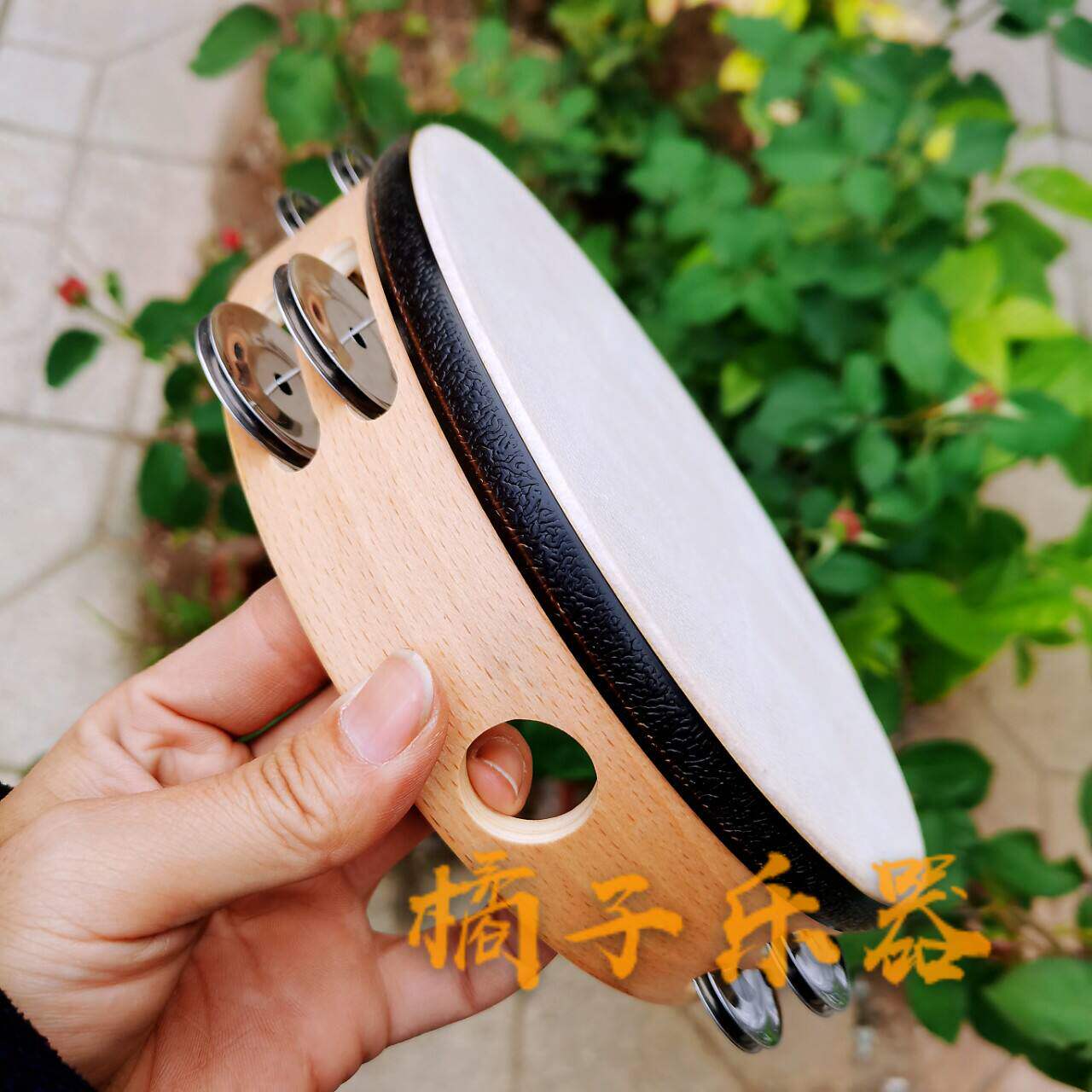 双排夫乐器榉木手鼓奥尔单排铃圈木制羊皮牛皮