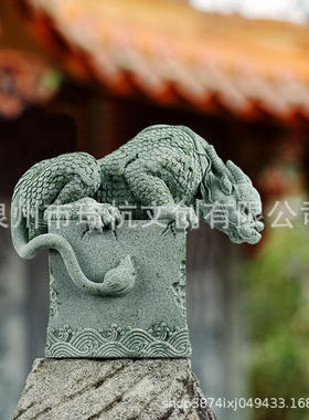 中式国潮创意盘龙石玺摆件家居桌面茶宠书房镇纸造景景观鱼缸装饰