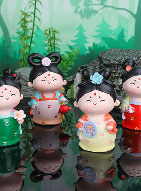 古风国潮唐摆件仕女唐小锦家居饰品西安景区热卖文创纪念礼品