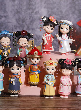 清宫古风格格传盲盒桌面创意手办装饰摆件可爱宫廷公主女孩礼物