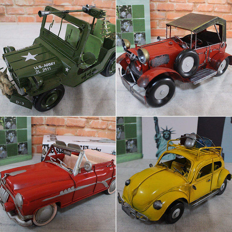 复古厂家直销铁艺汽车老爷车塔克摩托车客厅餐厅酒吧网咖装饰摆件