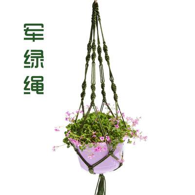 亚马逊手工网兜吊式花盆支架花盆园艺绿化麻绳吊兜悬挂花盆