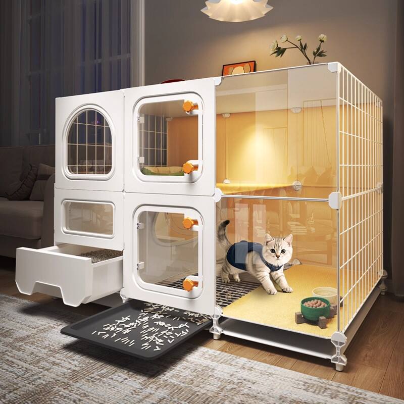 全景猫笼子超大自由空间一体室内猫窝家用厕所一室一厅一卫猫别墅