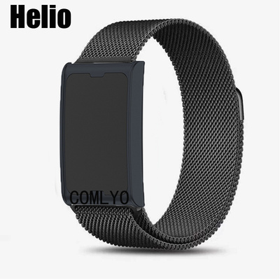 适用Amazfit Helio手表带不锈钢金属商务男女款三株米兰五珠腕带