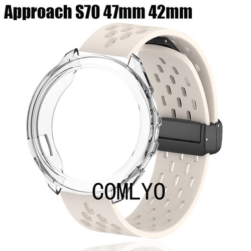 适用佳明Approach S70 47mm 42mm智能手表保护壳表带硅胶运动户外