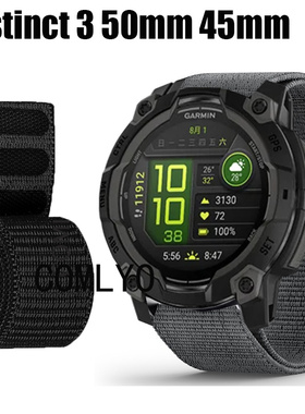 适用佳明本能Instinct 3表带尼龙透气排汗户外运动防尘塞