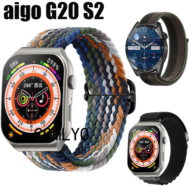 适用爱国者(aigo)G20 S2 表带尼龙回环透气舒适户外健身男女款