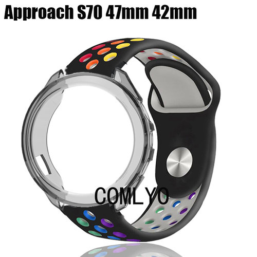 适用佳明Garmin Approach S70智能手表保护壳表带硅胶反扣半包壳