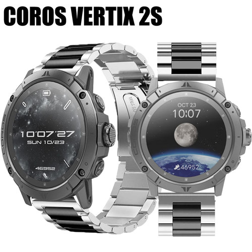 适用高驰COROS VERTIX 2S智能手表带商务不锈钢金属男女款保护膜