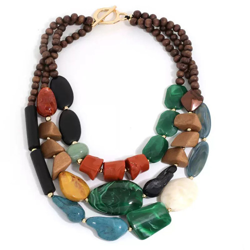 夸张手作自制度假波西复古项链