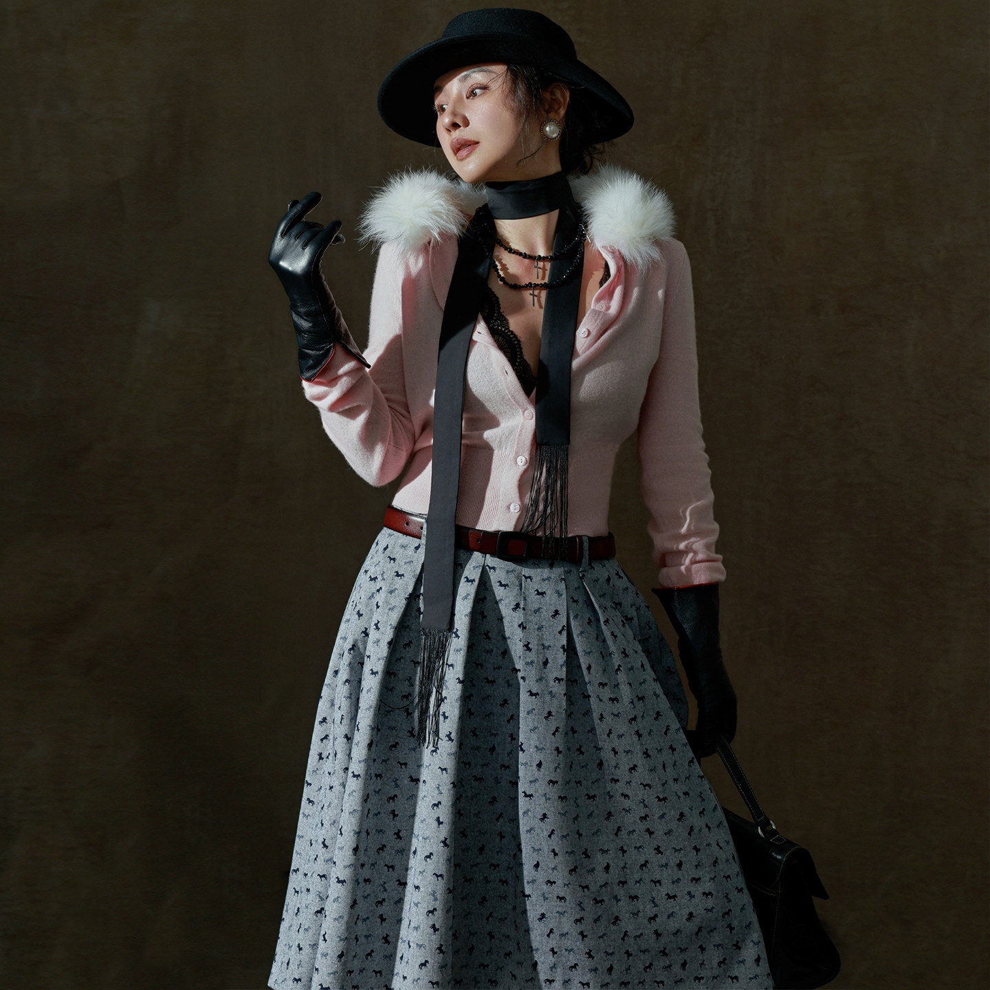 TWANG小马奔腾日本进口麻料复古时髦百搭半身中长灰色伞裙新春26,女装/女士精品,半身裙,淘宝优惠券,粉丝福利购,淘宝优惠卷