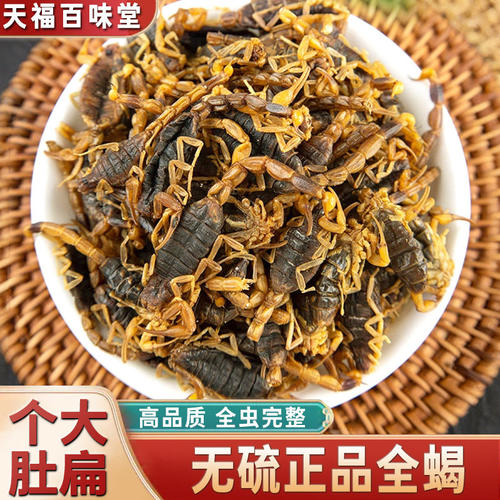 全蝎清水蝎子干全虫盐水蝎子整条250g克中药材另售蜈蚣干水蛭地龙