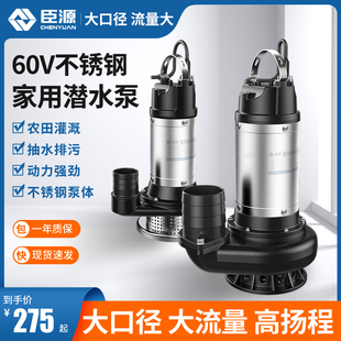 大口径直流潜水泵48V60V72V家用电动车农用小型电瓶抽水泵高扬程