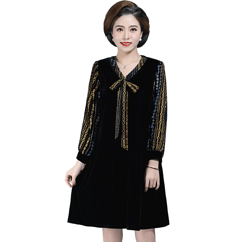 中年妈妈长袖大码洋气打底裙