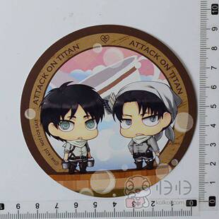 日本正版现货]进击的巨人  animate特典蚊香眼杯垫 艾伦 利威尔