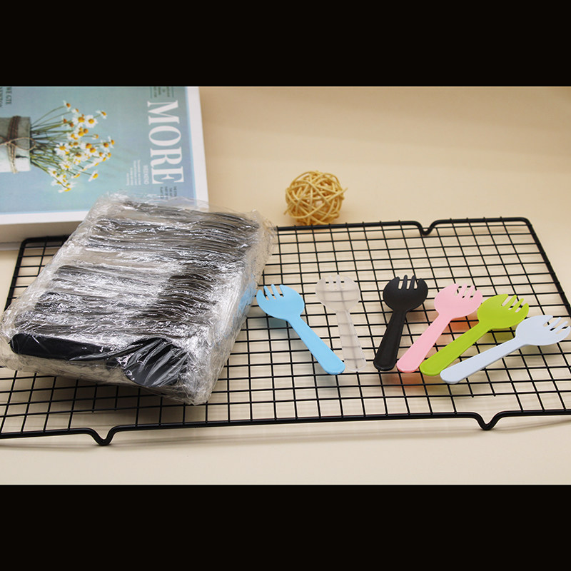 蛋糕叉勺塑料一次性勺子叉子蛋糕勺水果叉甜品勺水果捞勺独立包装