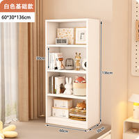 Solid wood bookshelf, floor-standing bookcase, window sill, children's bookshelf, bedroom white student bay window cabinet, balcony storage rack thumbnail 7