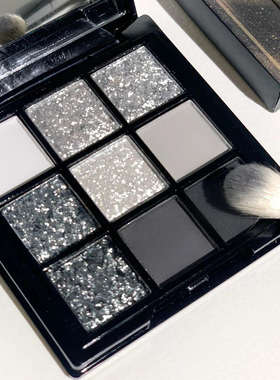 欧美妆九色眼影盘珠光细闪暗黑灰色万圣节COS妆清冷小烟熏纯野妆